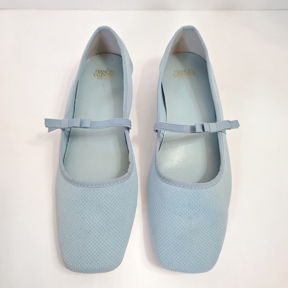 Frances Valentine | Jude Mary Jane Knit Flat Light Blue Size 7 - Picture 3 of 13